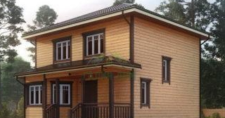 Двухэтажный дом из бруса в Рассказово от Строй-Рсз - строительство от 132080 руб.